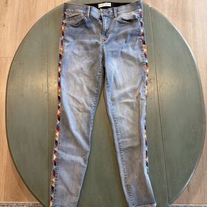 Knox Rose Size 10 Geometric Side Stripe Skinny Jeans